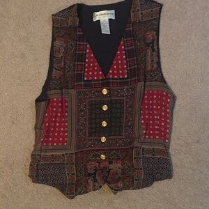 Liz Claiborne Multicolor Patchwork Vest